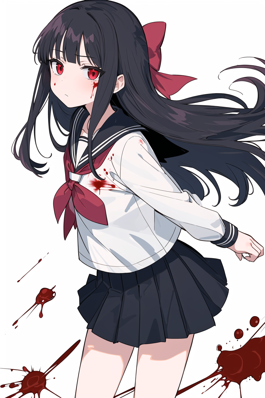 21352-2546211148-1girl solo long hair school uniform skirt looking at viewer bangs black skirt string of fate bow serafuku blood sail.png